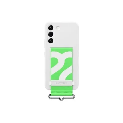 Cover Samsung S22 Rainbow Silicone With Strap - White